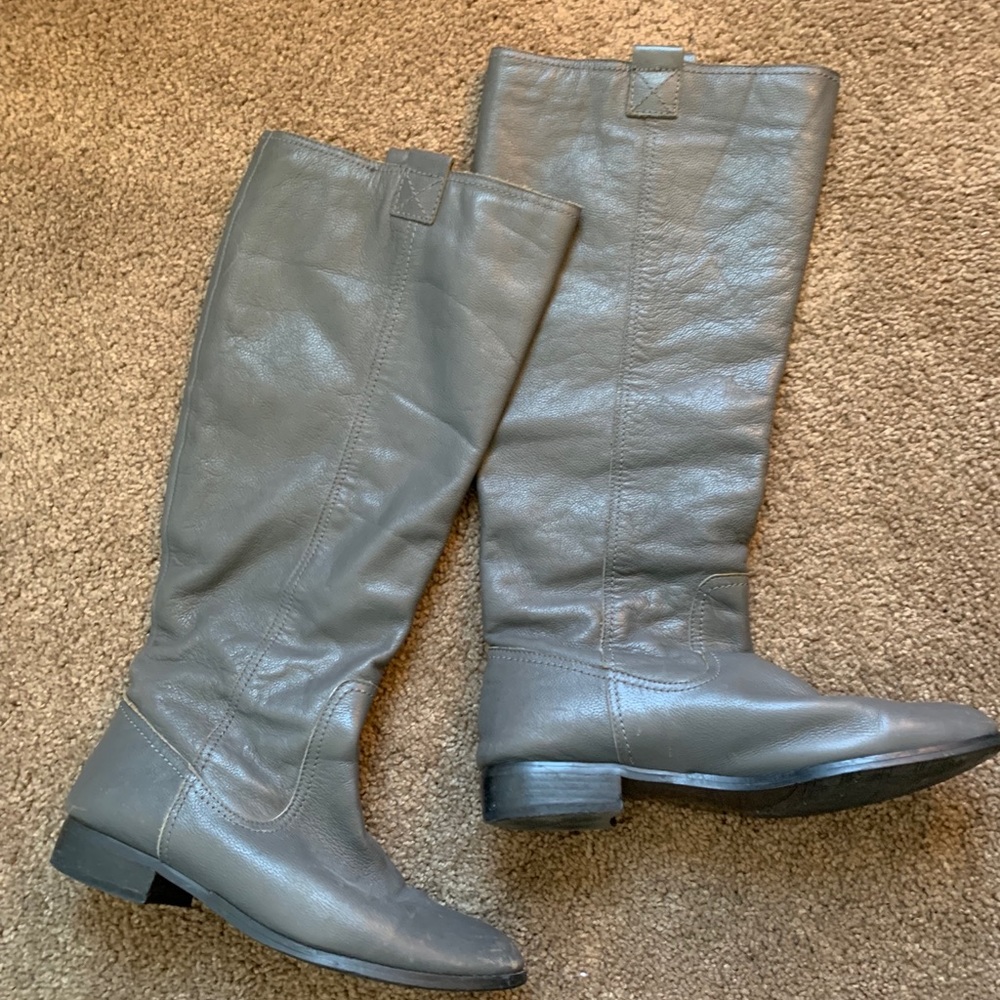 Wide-calf, knee high boots- 8.5, gray
